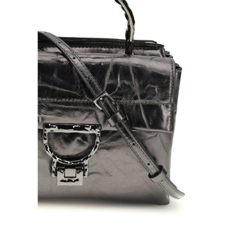 Bolso de mano de cuero de becerro negro Bos Taurus