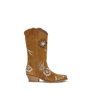 Braune Knöchelstiefel aus Kalbsleder (Bos Taurus)