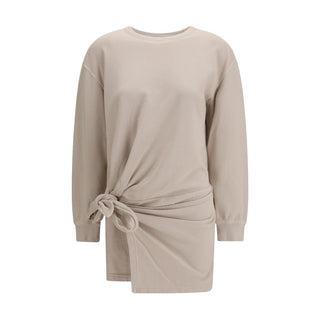 Beige Cotton Casual Dress