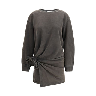 Gray Cotton Casual Dress