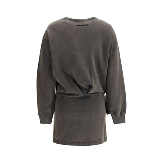 Gray Cotton Casual Dress