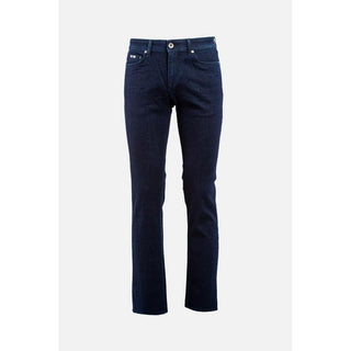 Jeans de pierna recta de algodón azul