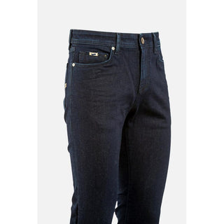 Jeans de pierna recta de algodón azul