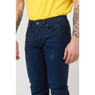 Jeans ajustados de algodón azul
