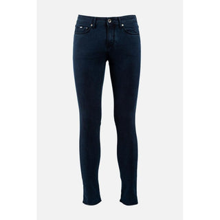 Jeans ajustados de algodón azul
