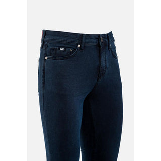Jeans ajustados de algodón azul