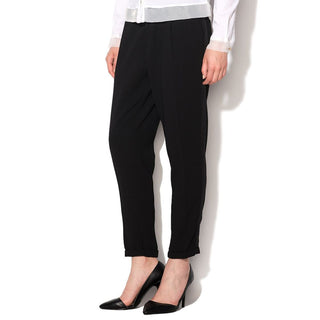 Schwarze legere Hose aus Polyester