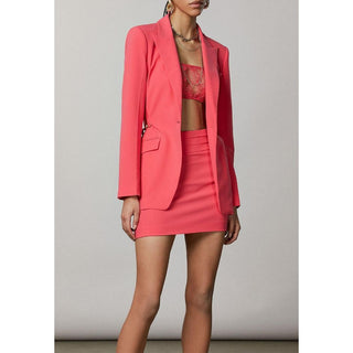 Traje de falda rojo de poliéster