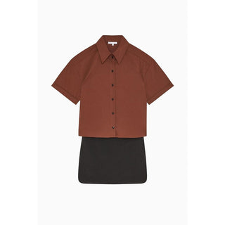 Bicolor-Polyester-Kurzarmhemd
