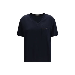 Camiseta azul de viscosa