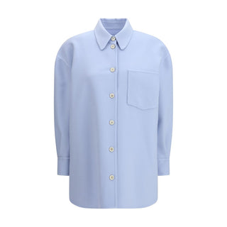 Blaues Fleece-Wollhemd