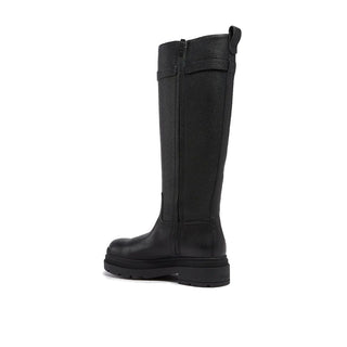 Black Calfskin Flat Boots