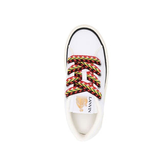 White Cotton Low Top Sneakers