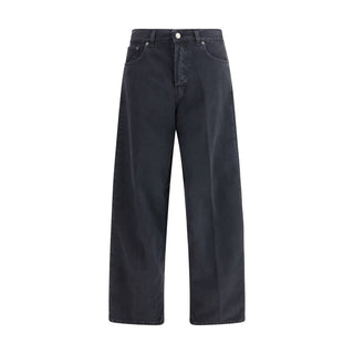 Schwarze gerade geschnittene Jeans aus Baumwolle