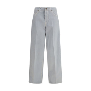 Blaue Jeans mit geradem Bein aus Baumwolle