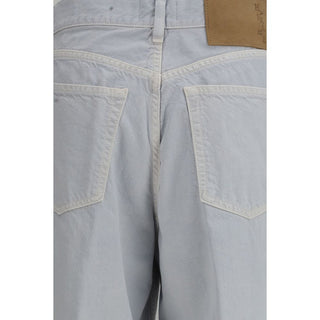 Jeans de pierna recta de algodón azul