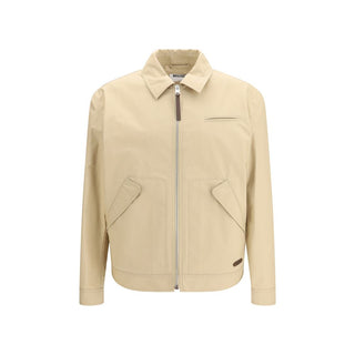 Beige Cotton Full-Length Jacket