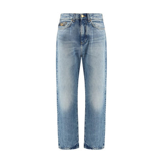 Blaue Baumwolljeans