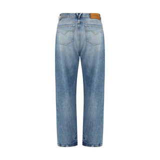 Blaue Baumwolljeans