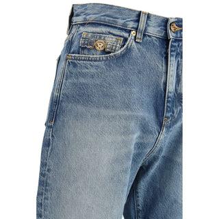 Blaue Baumwolljeans