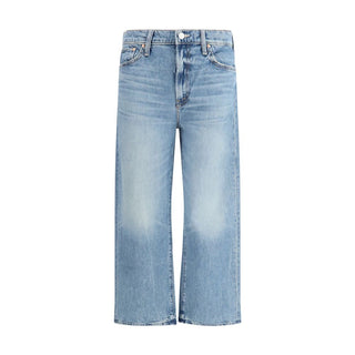 Jeans de pierna recta de algodón azul