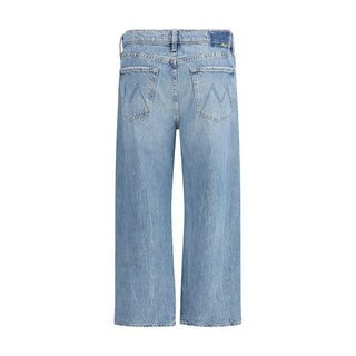 Jeans de pierna recta de algodón azul