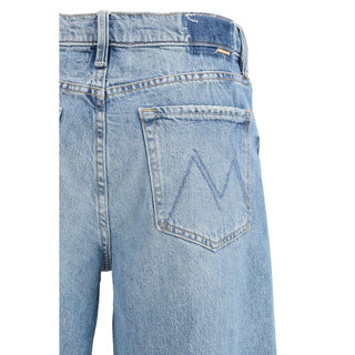Jeans de pierna recta de algodón azul