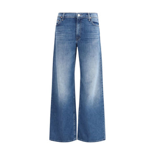 Jeans acampanados azules de algodón