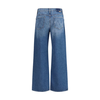 Jeans acampanados azules de algodón