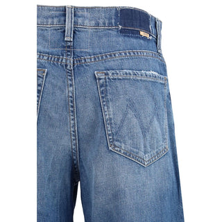Jeans acampanados azules de algodón
