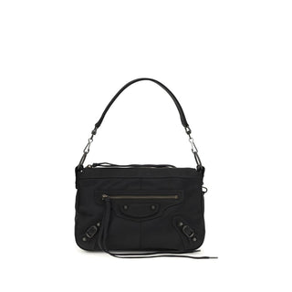 Bolso de hombro negro de poliamida