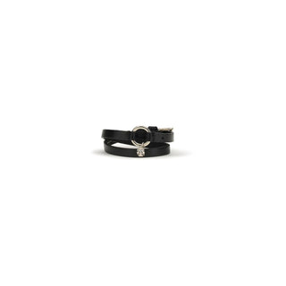 Armband aus schwarzem Kalbsleder (Bos Taurus)