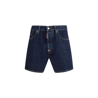 Blaue Bermuda-Shorts aus Baumwolle