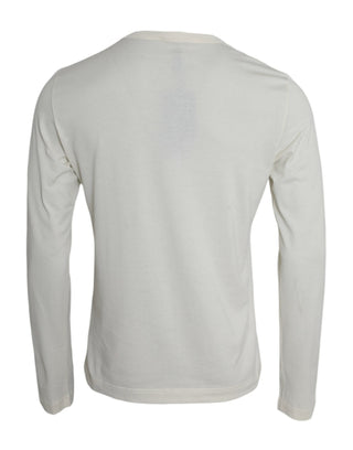 Camiseta de manga larga de algodón blanca