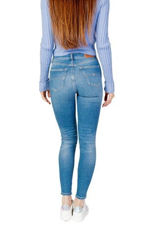 Jeans ajustados de algodón azul