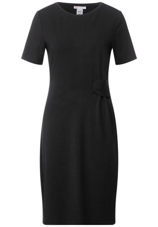 Schwarzes Viskose-Freizeitkleid