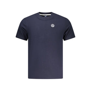 Blaues Baumwoll-Herren-T-Shirt