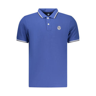 Blaues Baumwoll-Polohemd für Herren