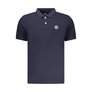 Polo para hombre de algodón azul