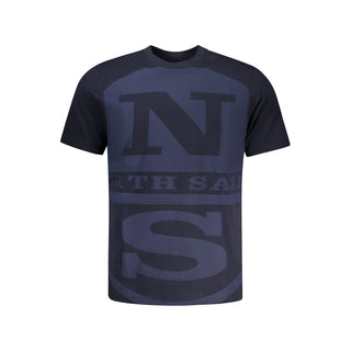 Blaues Baumwoll-Herren-T-Shirt
