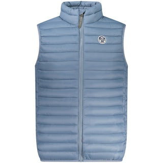 Blaue ärmellose Polyesterjacke