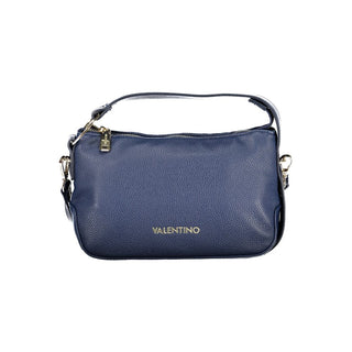 Bolso de mujer azul de poliuretano con correa ajustable y bolsillo