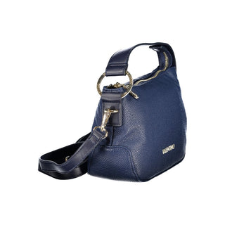 Bolso de mujer azul de poliuretano con correa ajustable y bolsillo