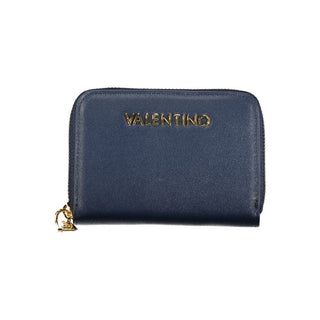 Blue Polyurethane Women's Wallet