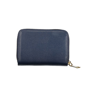 Blue Polyurethane Women's Wallet