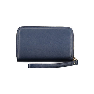 Blue Polyurethane Women Wallet