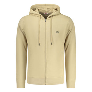 Sudadera con capucha beige de algodón para hombre