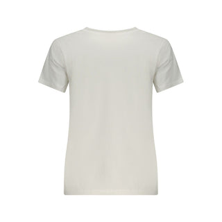 Camiseta blanca de algodón para mujer
