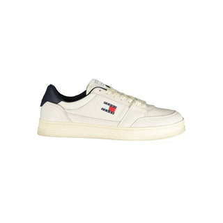 Zapatilla para hombre de cuero blanco