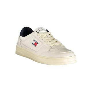 Zapatilla para hombre de cuero blanco